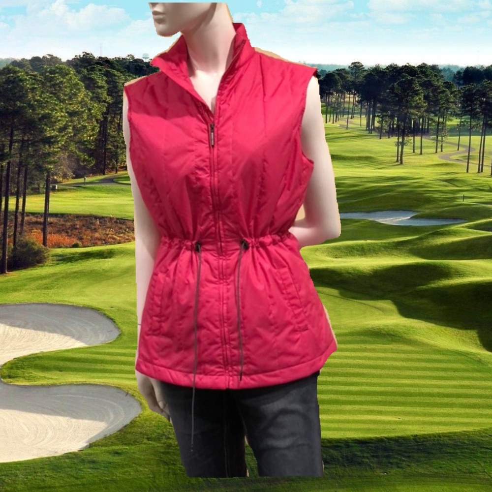 EUC Pink Calloway Golf Vest w/ Cinch Waist